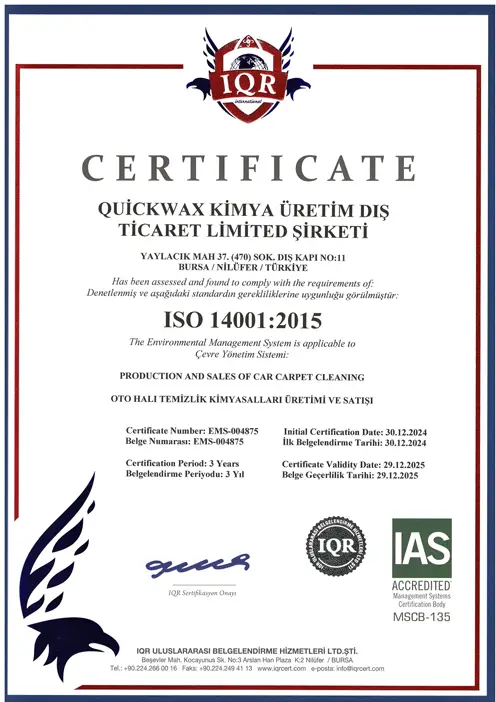 İso 14001
                  Sertifikası
