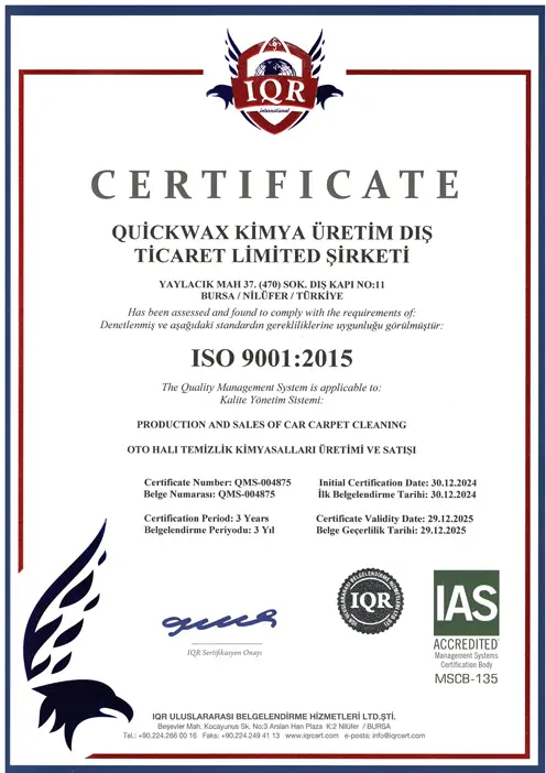 İso 9001
                  Sertifikası